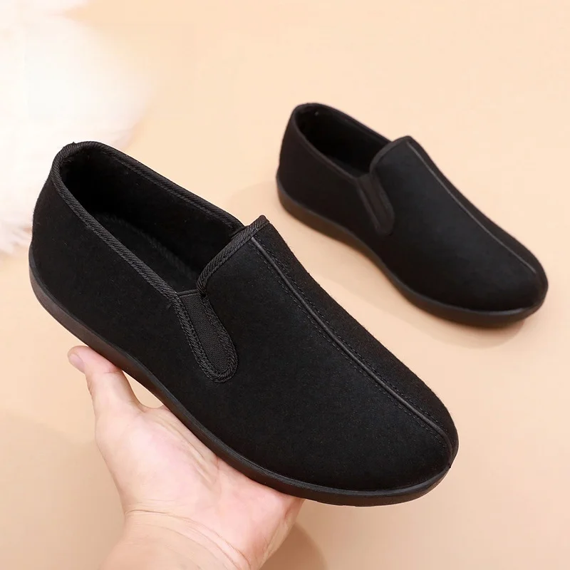 

Old Beijing Cloth oes, мужская осенне-зимняя новинка, повседневная хлопковая одежда без шнуровки из двойного хлопка для среднего и старшего возраста...