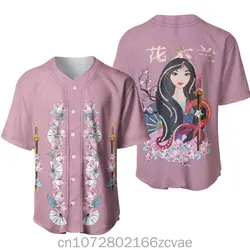 New Disney Mulan Princess Baseball Jersey Outdoor Sports Style Casual Jersey Men's and Women's Custom Name T-shirt