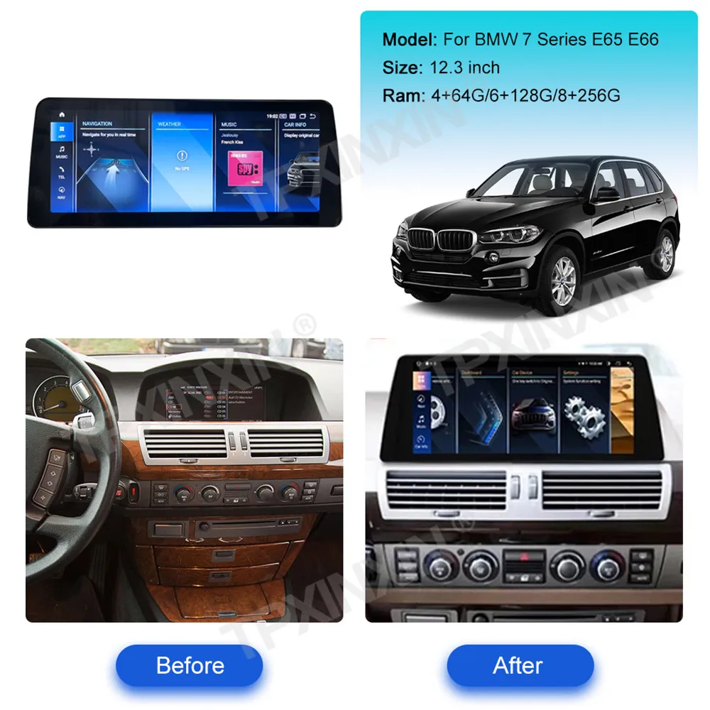 Qualcomm 665 For BMW 7 Series E65 E66 Car Radio Multimedia Player Auto Carplay HD Touch Screen GPS Navigation Car Accessories