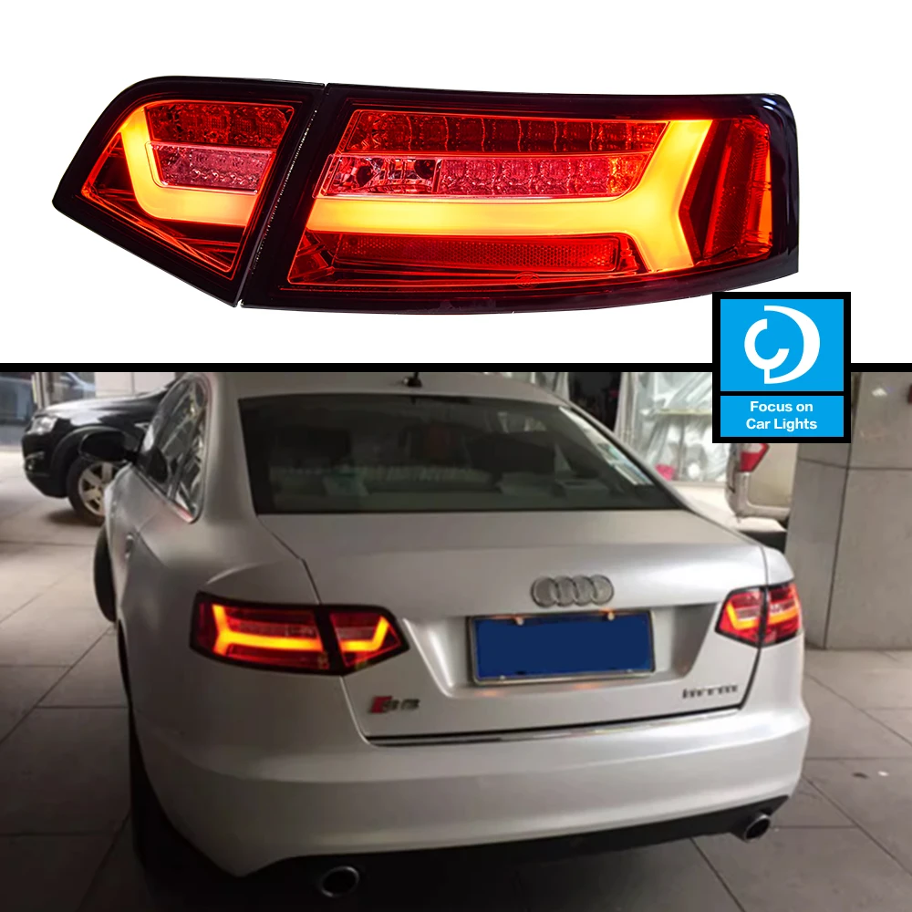 Części do stylizacji tylnych świateł do Audi A6 C6 Światło tylne 2008-2012 LED Tylna lampa LED DRL Montaż Modernizacja Auto Akcesoria