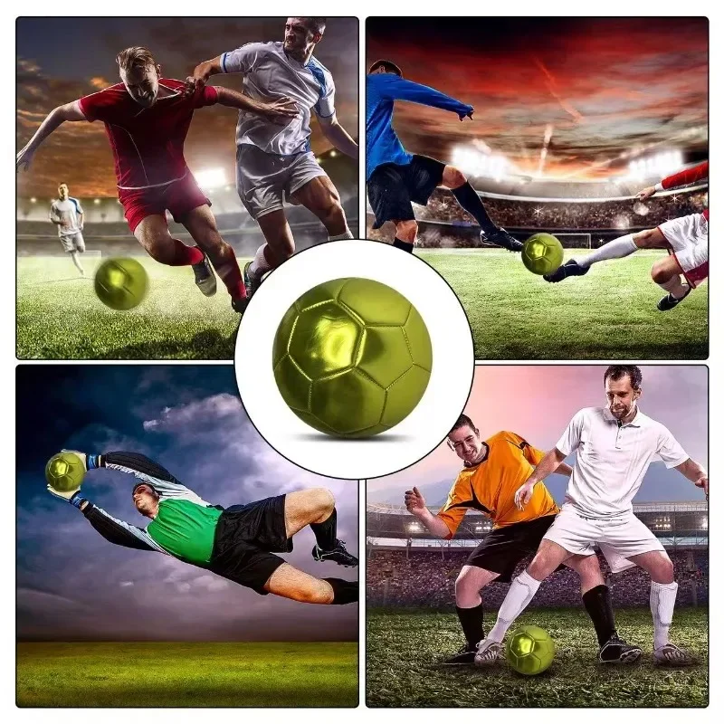 Gouden zilveren voetbalvoetballen Officiële maat 5 PVC voetbalteamtraining Footy Ball Outdoor Match Game Voetbaltraining..