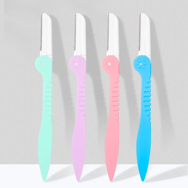 Blade Eyebrow Razor Multi-color Optional Folding Stainless Steel Eyebrow Razor Starter Scratch Protection Beauty Tool