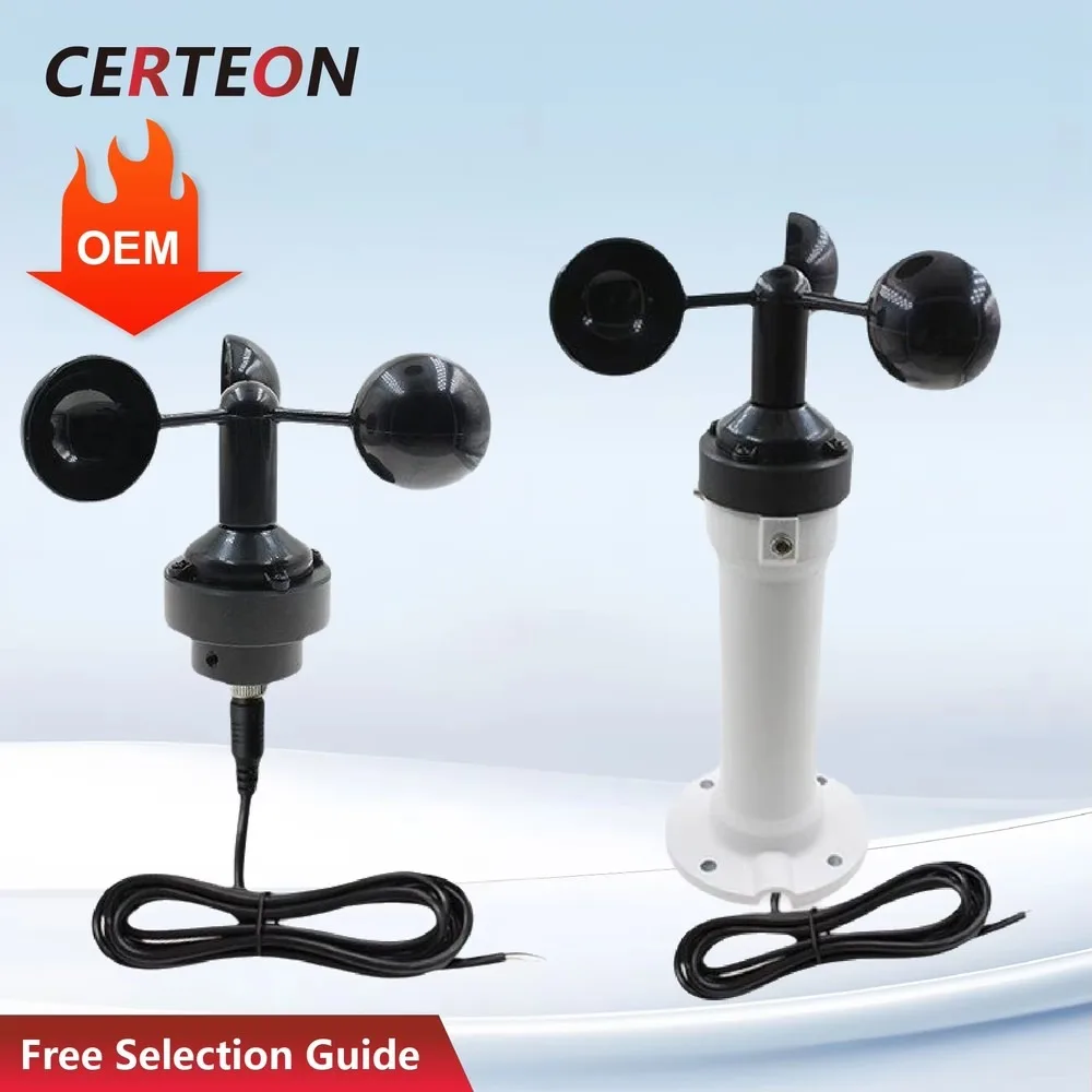 Industrial 3 Cup Anemometer RS485 4-20mA 0-10V Outdoor Wind Speed Sensor Monitor for Crane Vehicle Weather Station