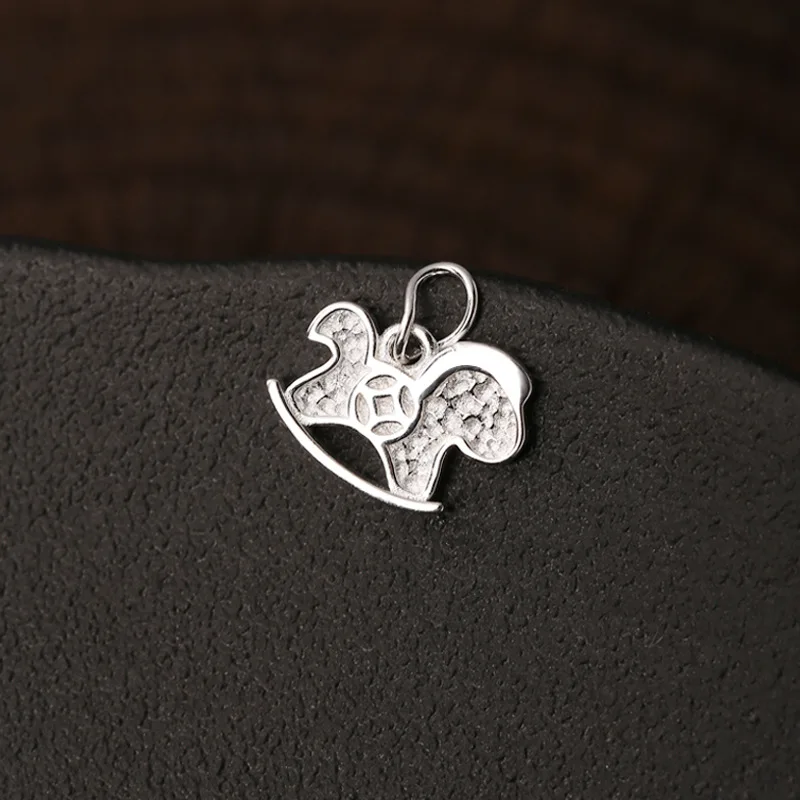 

Charms 925 Horse Zircon Simple Necklace Pendant Handmade DIY Accessories Charms for Bracelet Plata 925 Silver