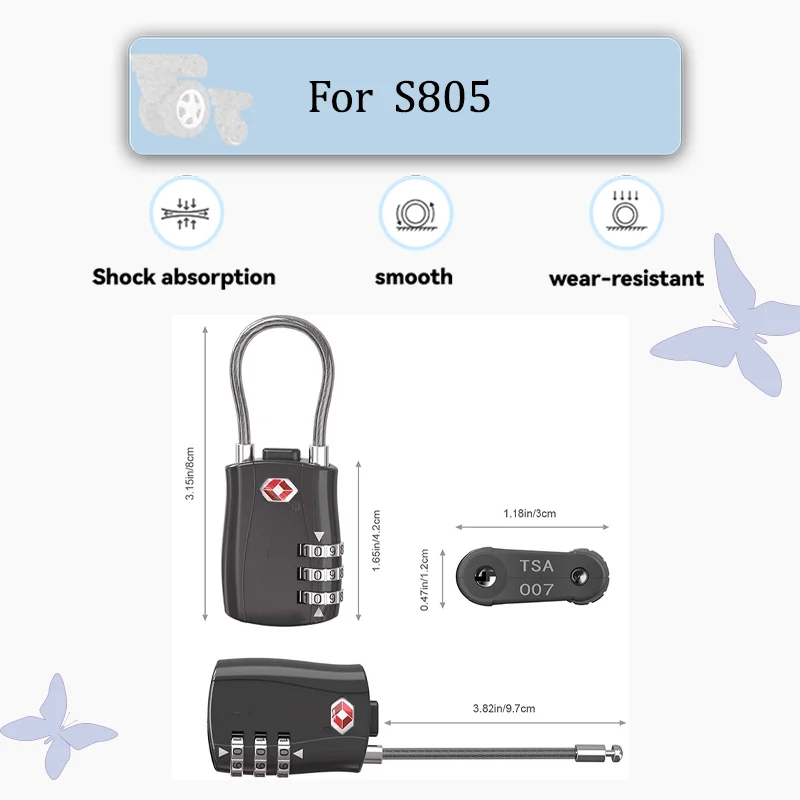 

For S805 Portable Combination Lock Compact Padlock Anti-Theft Security Lock For File Cabinets Keyless Operation Durable Lock