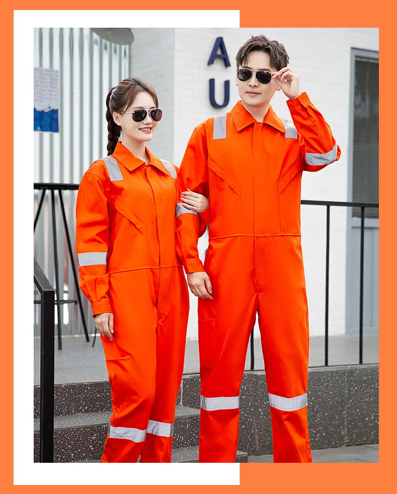 High Temperature Resistant Uniform Anti-static Flame Resistant Coveralls Hi Vis Safe Clothing Cotton Work Overall Welding Suit