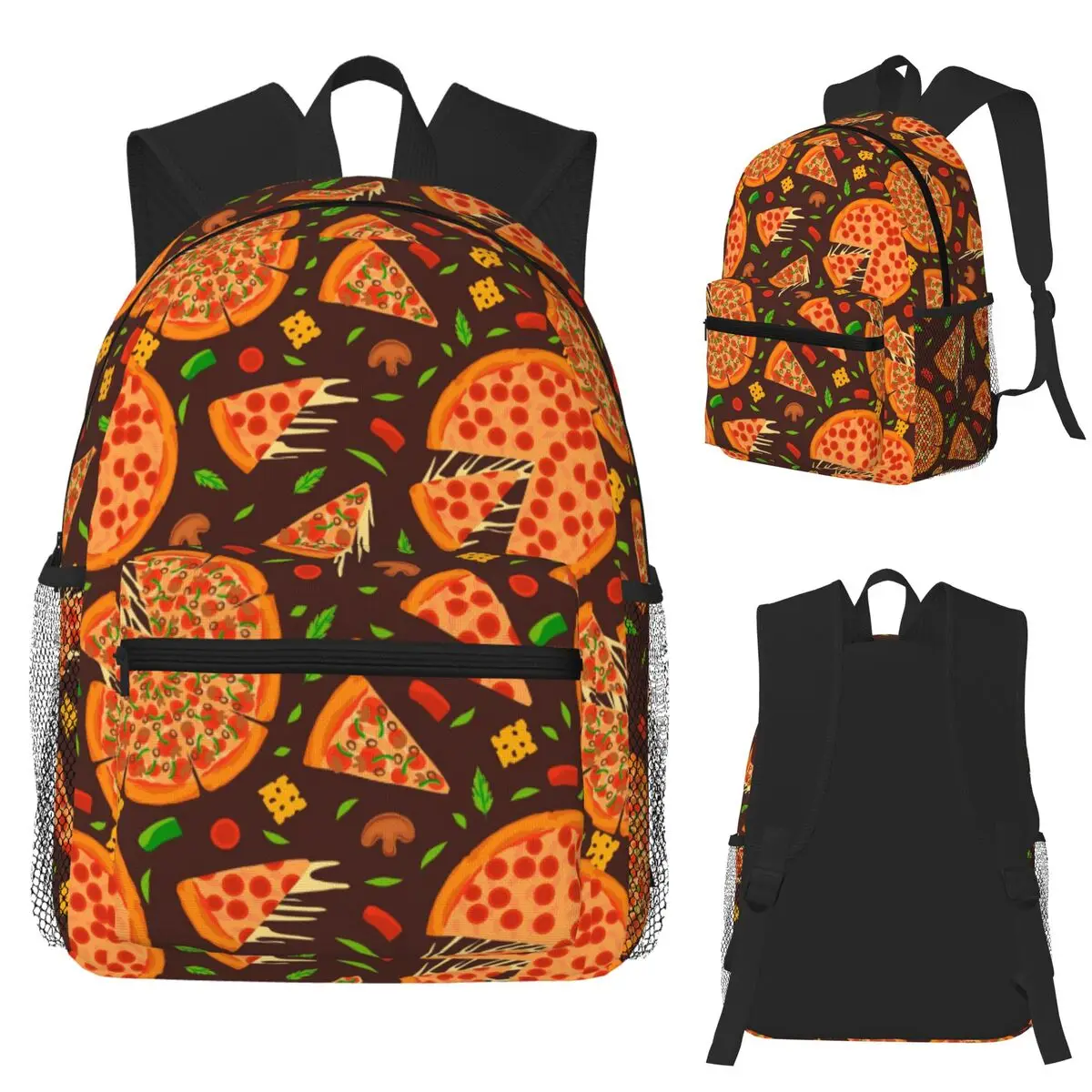 Pizza Party Student Backpack School Bag Hiking Travel Daypack for Men Women Bookbag Shoulder Bags