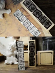 Vintage filmowe ramki drewniane gumowe stempel dla Album na zdjęcia DIY do scrapbookingu tworzenie kartek