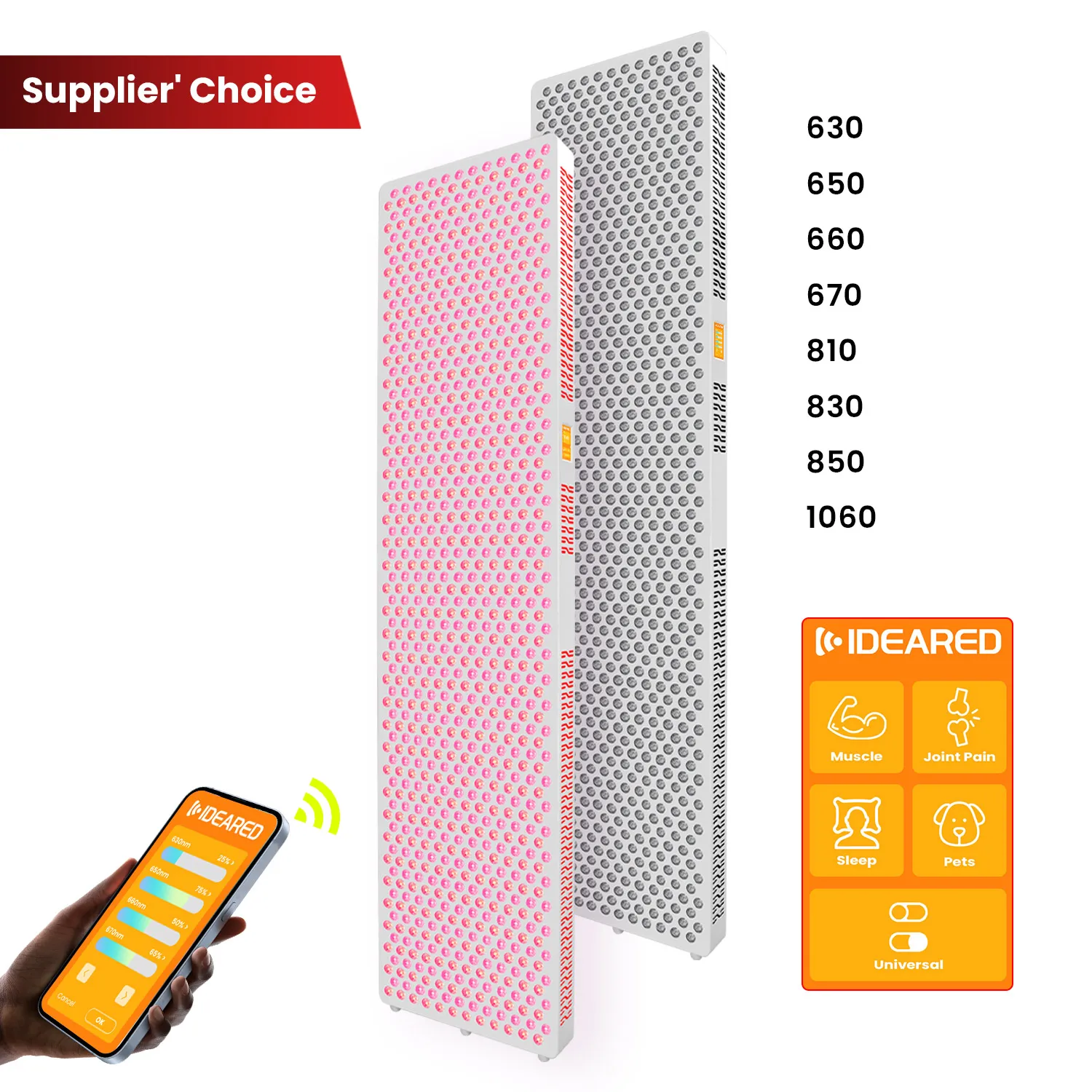 

IDEALIGHT Приложение для терапии красным светом и управление экраном RLPRO1200 Spectrum 630 650 660 670 810 830 850 1060 нм Панель терапии красным светом
