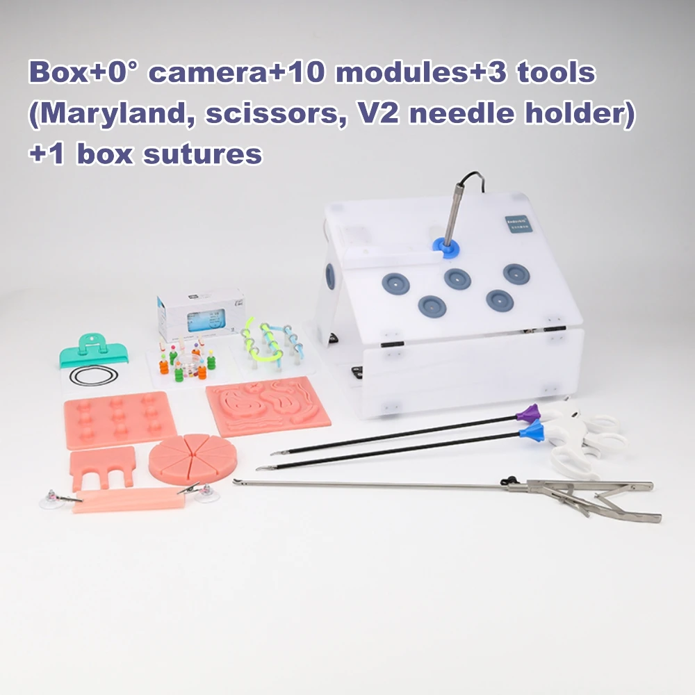 Laparoscopic Simulator Trainer Box with 0 Degree HD Camera 10 Modules