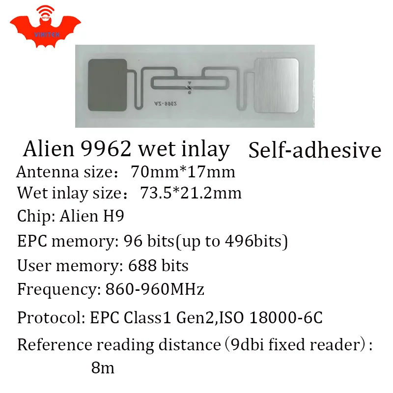 Imagem -06 - Alien-uhf Rfid Adesivo Pode Ser Usado para Rfid Tag 9962 860-960mhz Iso180006c 9962 1000 Pcs