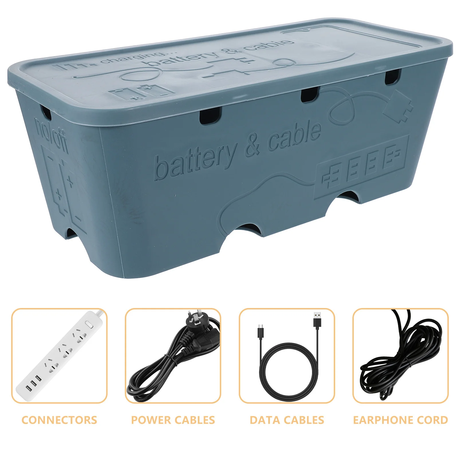 

Multi Function Cable Organizer Box For Desk Cord Management Storage Power Strip Holder Cord Hider Desktop Accessories Large