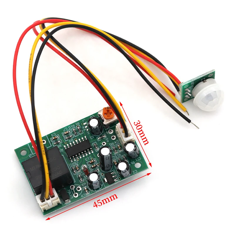 1-10Pcs DC 12V PIR Motion Sensor Relay Module IR Infrared Human Body Induction Sensor Pyroelectric Controller Switch Timer Delay