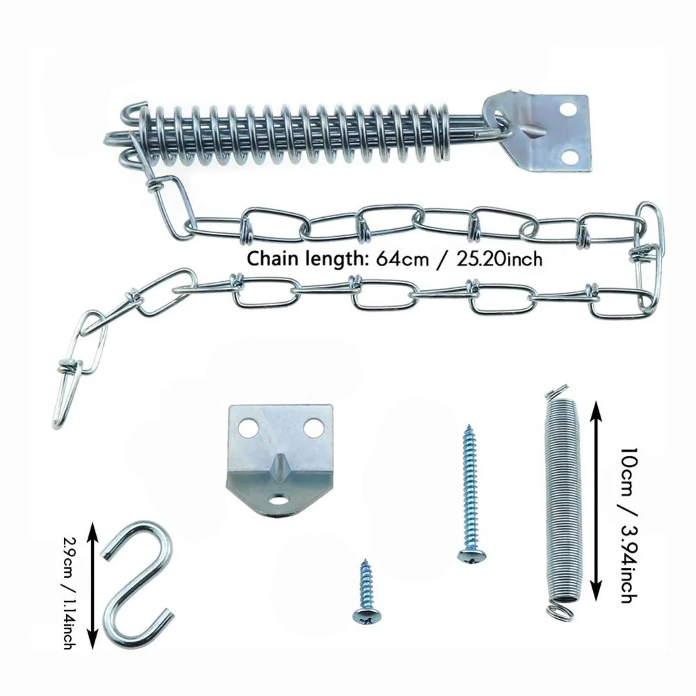 Multi-use Gear Storm Door Chain Spring, Prevent Storm Damage, Screen Door or Door Closer Protector Heavy Duty Storm Door Hardwar