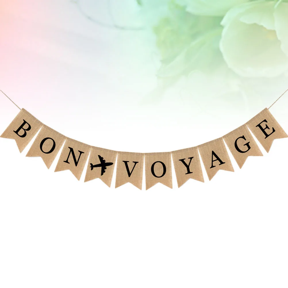 

Party Decoration Bunting Burlap Banner Voyage Hanging Garland For Nautical Theme Farewell Decor