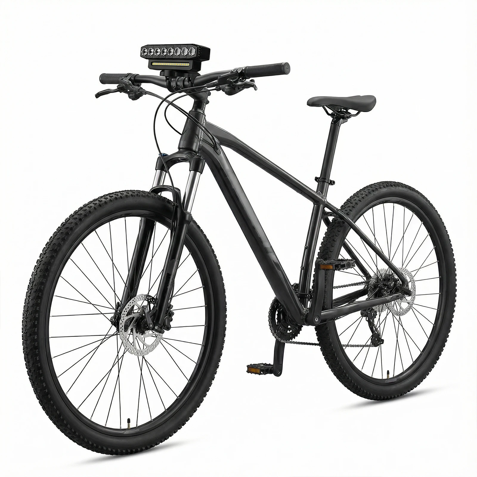 

9 LED Bicycle Headlight 7 Modes Front Warning Flashlight Power Display 2In1 Bicycle Lights for Night Riding & Mountain Cycling