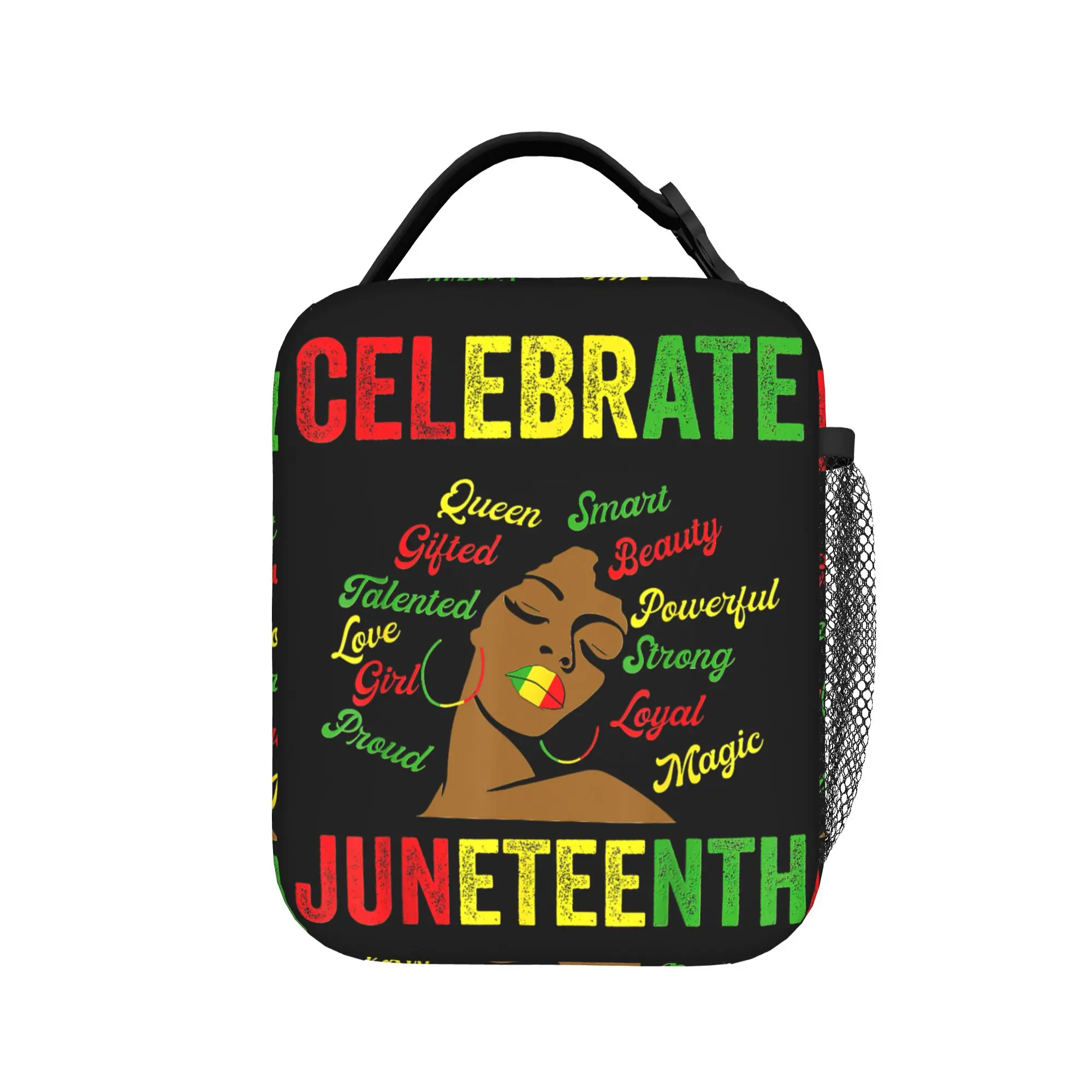 Juneteenth 1865 Black History Insulated Lunch Bag Thermal Bag Meal Container  Portable Tote Lunch Box Girl Boy Work  Travel