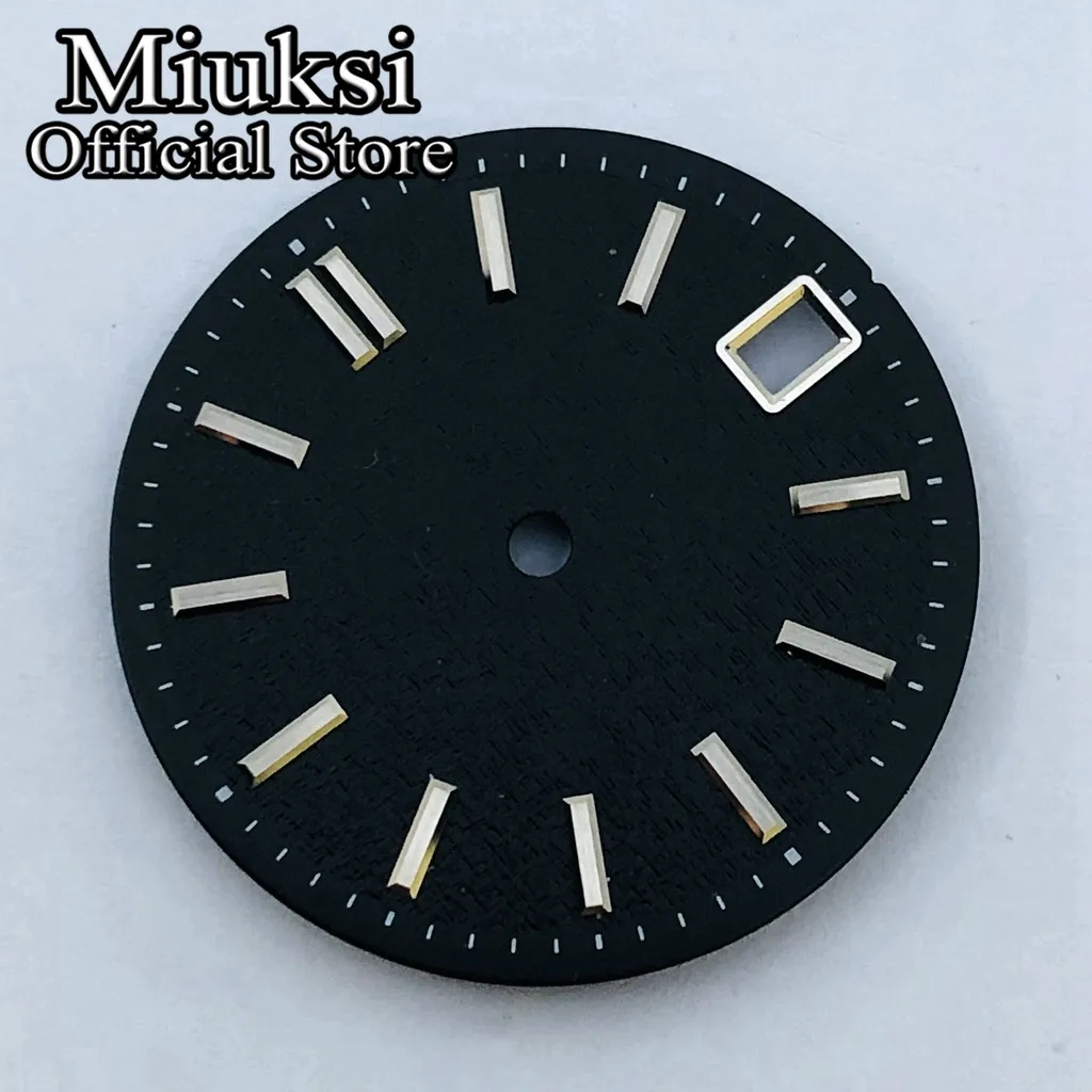 Miuksi 28.5mm silver blue pink sterile watch dial fit NH34 NH35 movement fit 3/3.8 o\'clock crown