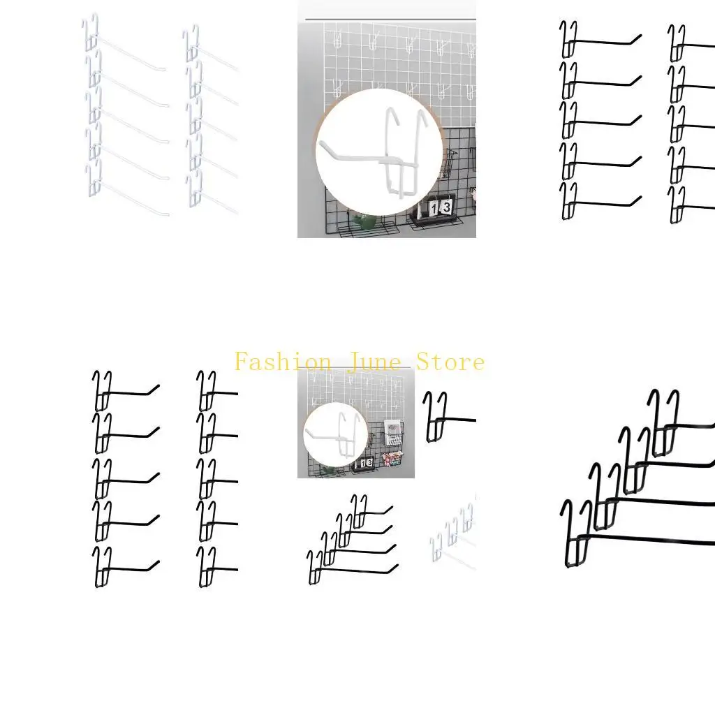 

N5KA 10Pcs Reusable Mesh Panel Hangers Metal Wear-resistant Storage Hook Practical Net Panel Hooks for Home Or Store Use