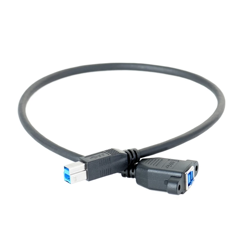 USB B Type Printer Cable With Screw Mount Panel 5Gbps Transfer Rate Durability 50cm 20inch Compatible Devices