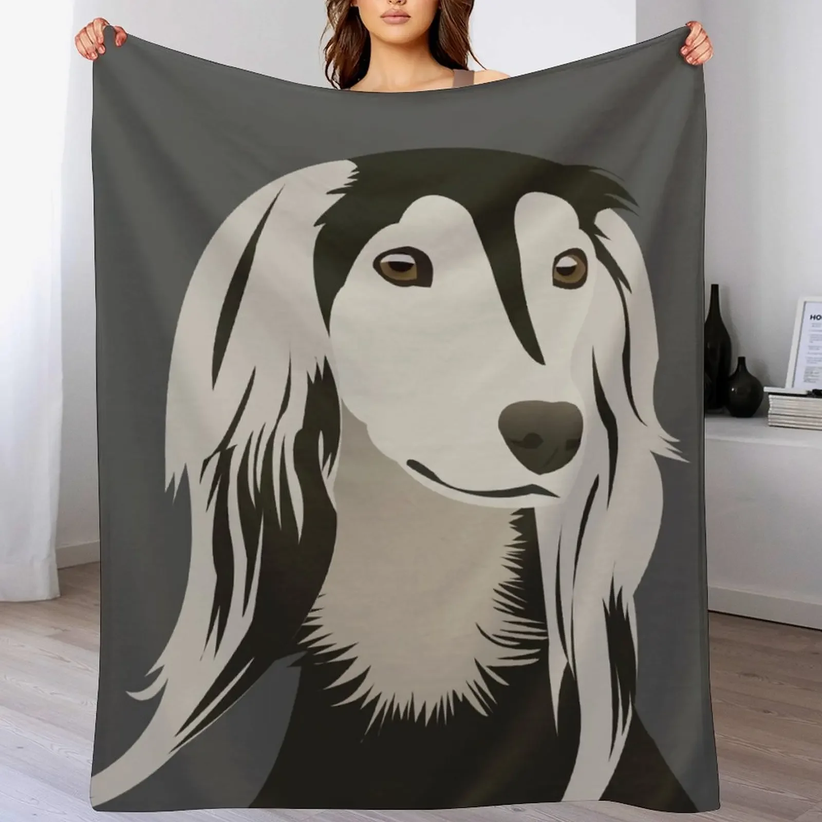 Saluki Dog Throw Blanket Luxurious Soft Fuzzy Blanket for Sofa Bed
