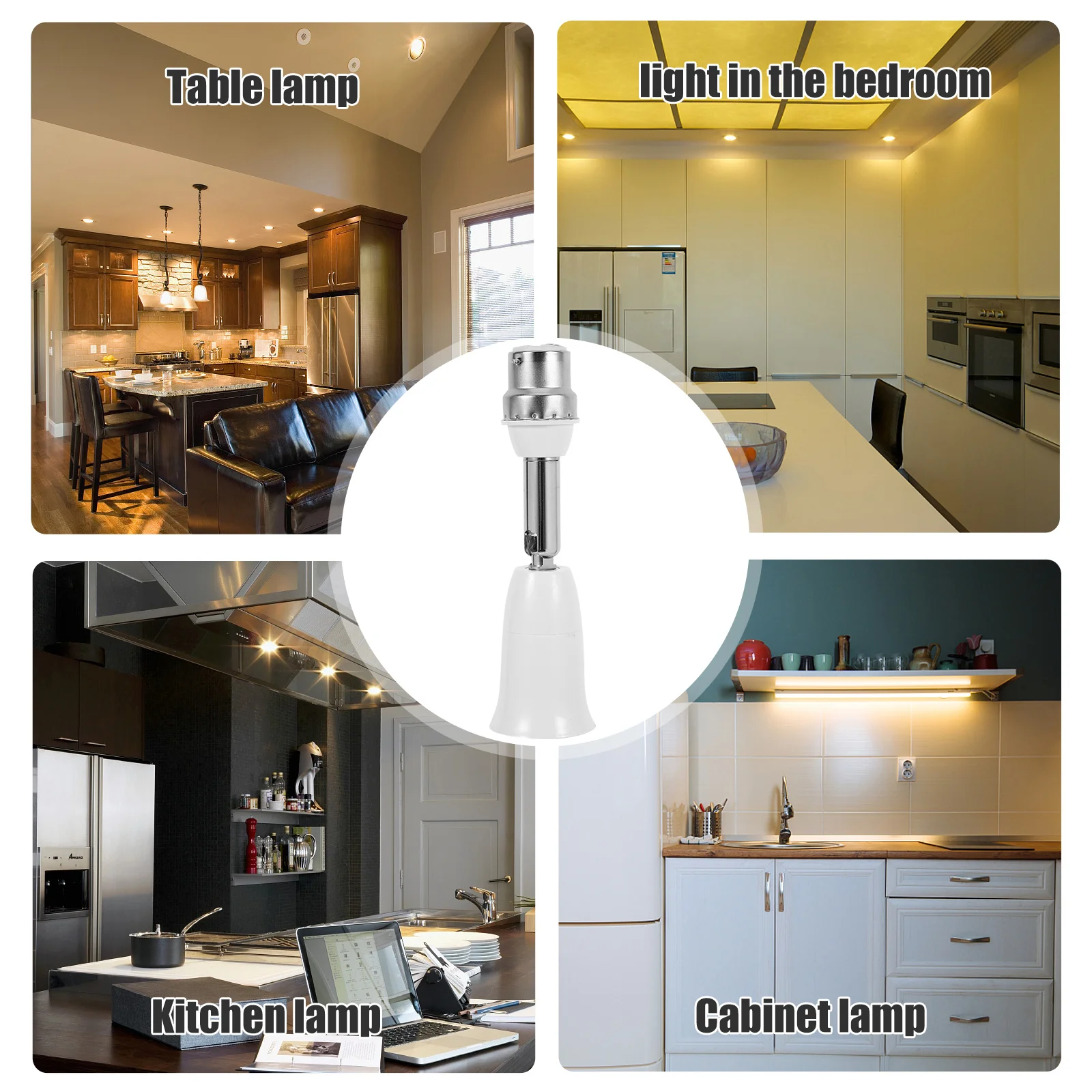 

B22 to E27 Light Socket Extender Adjustable Lamp Base Converter for Easy Installation Socket Extension for Indoor Lighting