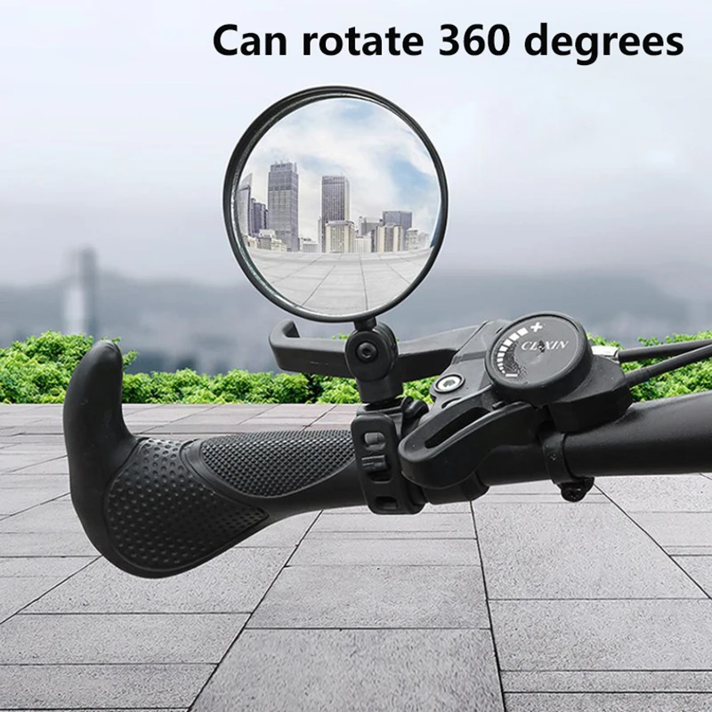 1pc 8CM Bike Rearview Mirror 360° Adjustable Rotatable Handlebar Convex Mirror Safe Wide Angle For Bicycle Cycling Sports Tools