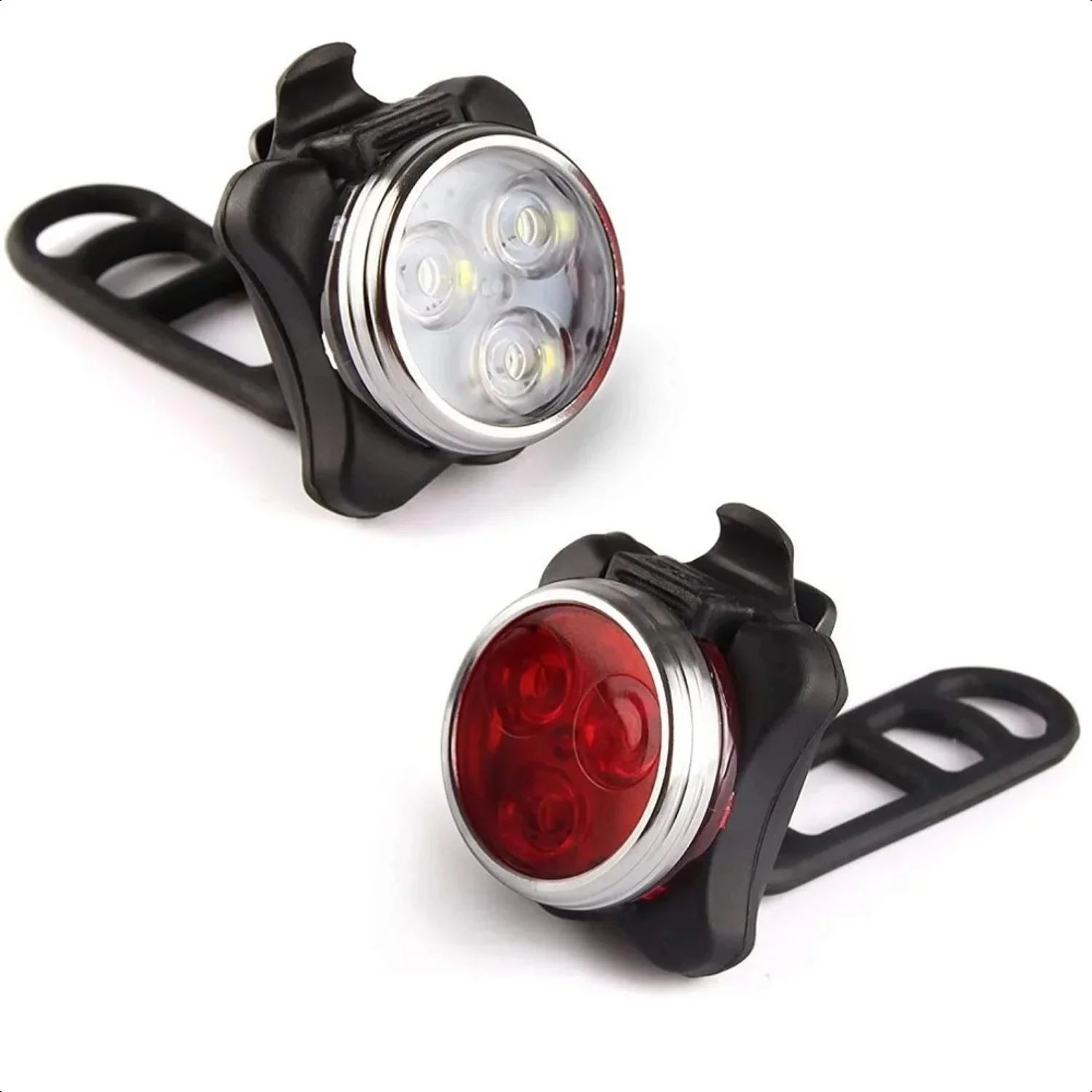 

USB Rechargeable Bike Light Set,Super Bright Front Headlight and Rear Bicycle Light,650mah ,4 Light Options