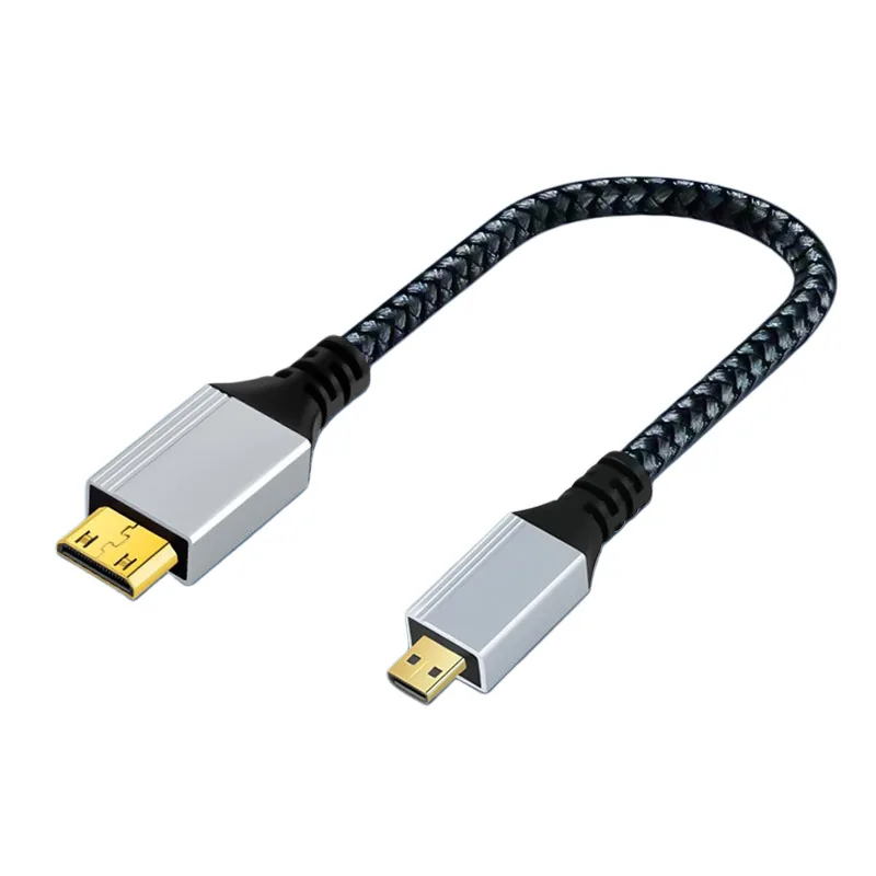 JavicTech 4K Micro HDMI to HDMI Cable , Aluminum Shell Braided 18Gbps 4K 60Hz HDR 3D ARC Compatible with GoPro Hero 7 6 5  etc