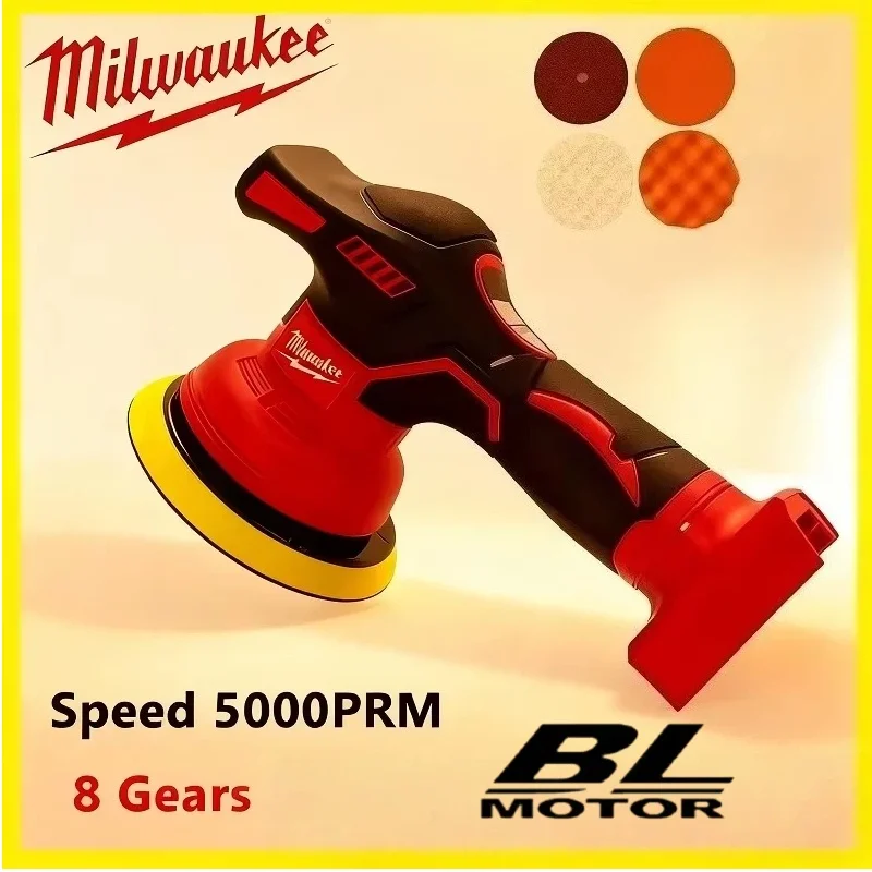 Milwaukee  Cordless Electric Polisher Auto Car Waxing Polishing Machine Lithium 18V Battery 8 Gears 