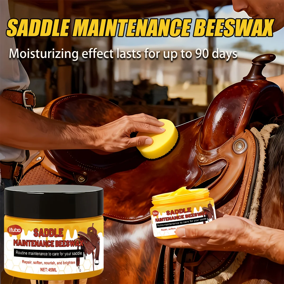 

Leather Conditioning Beeswax | Deep Conditioning for Dry, Stiff Leather, Buffable Natural End - for Tack, Boots, Bags, Belts And Everyday Leather - Easy Application, Lasting Effect for 90 Days