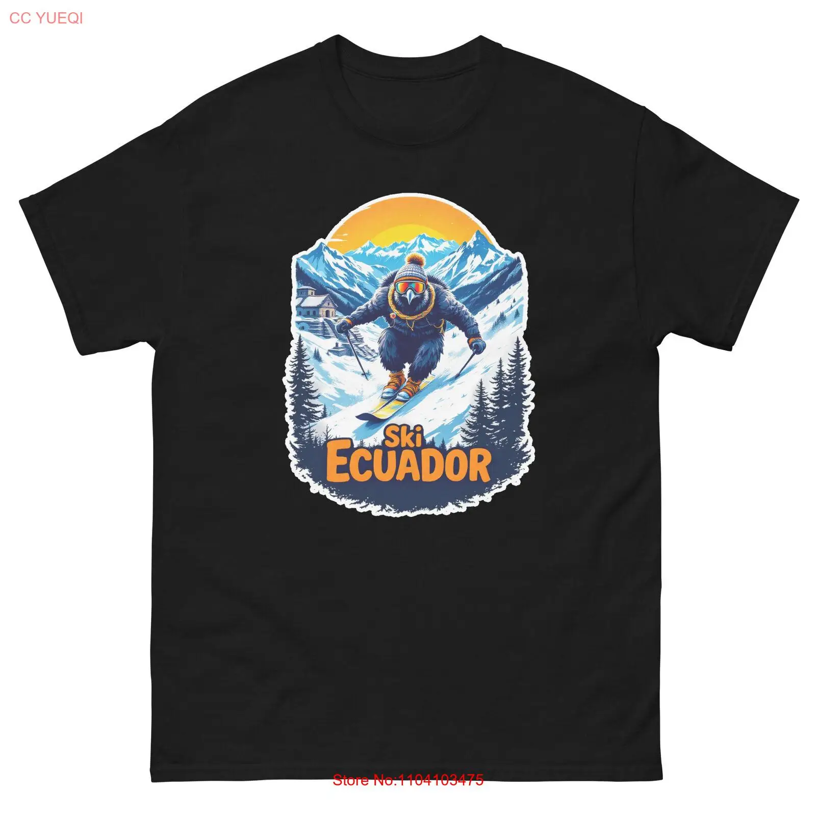 Ski Ecuador Andean Condor Cute Animal Skiing T-Shirt