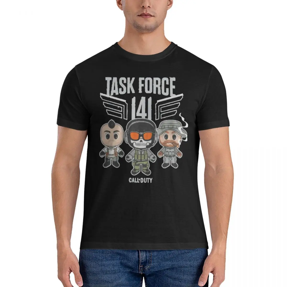 Haikyuu T-Shirt Chibi Task Force Phillip Graves 100 Cotton T Shirts Call Of Dutys Video Game Tee Shirt for Men Short Sleeve Tops