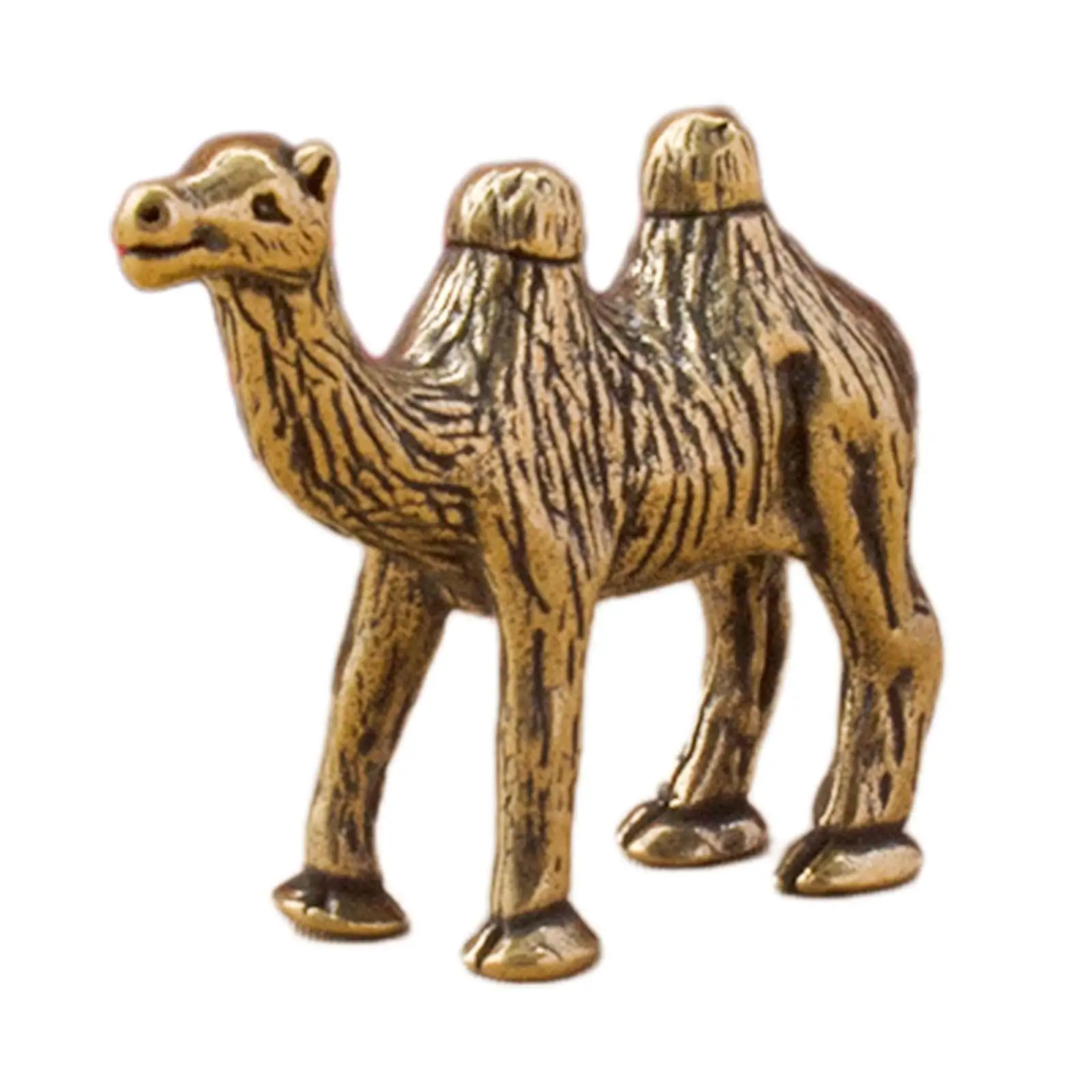 Copper Camel Statue Camel Figurine Desktop Camel Ornament Miniature Sculpture for Cabinet Desktop Party Living Room Decor