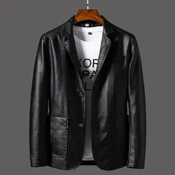 Slim Fit Man Dress Suits and Blazers Thin Coats Leather Menswear Elegant Original Fashion 2024 Gentleman Business Jacket for Men