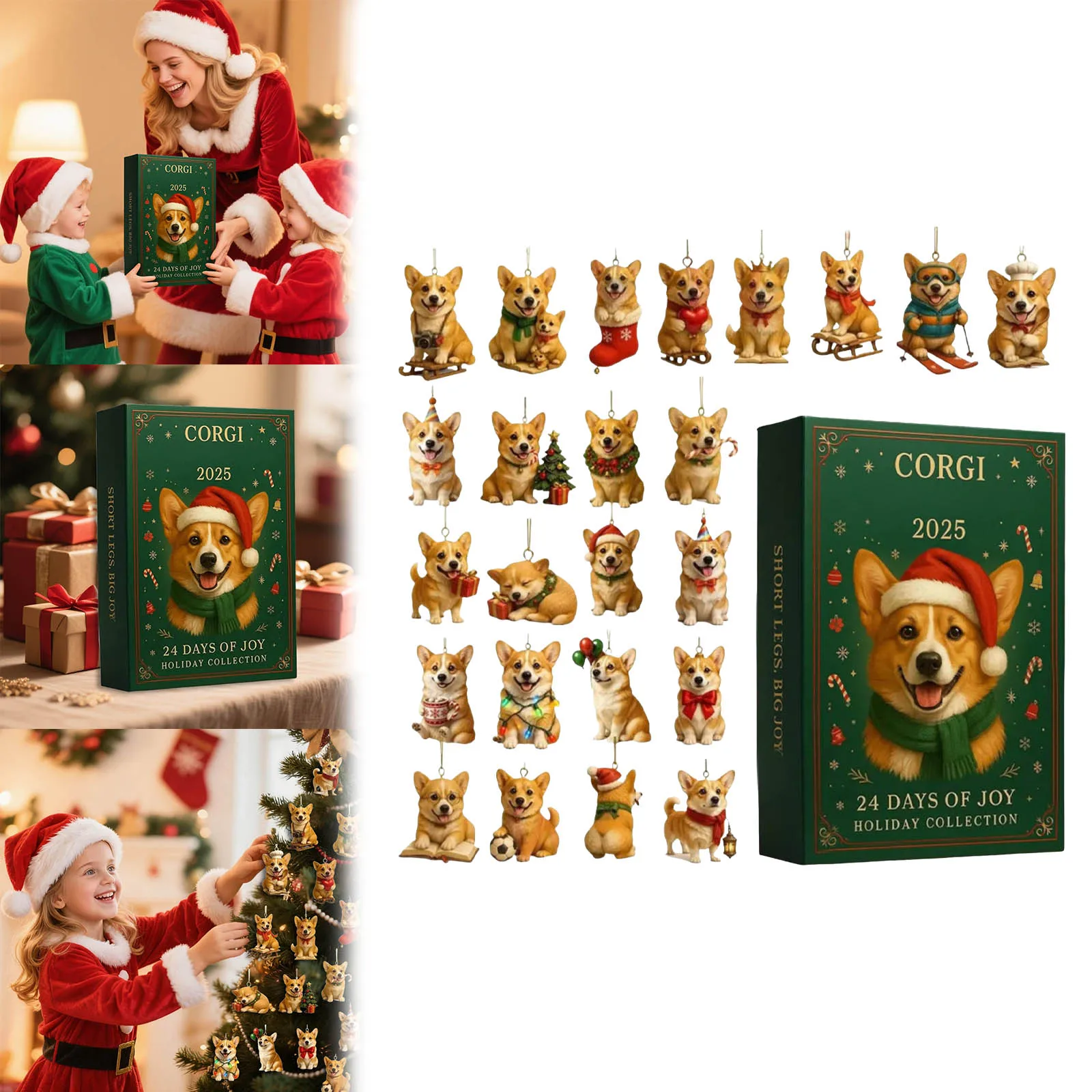 30 كوب شفط للمؤقت الثاني تقويم مجيء كورجي مع 24 قلادة كورجي أكريليك لعيد الميلاد العد التنازلي هو مؤقت 30 دقيقة #2