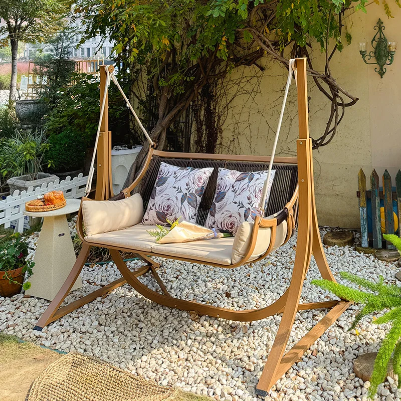

Guangmai furniture swing outdoor courtyard garden balcony chair double hammock household outdoor Internet celebrity swing chair