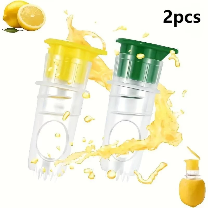 1/2 Uds Mini exprimidor de limón exprimidor de limón portátil con tapa, exprimir lima para cócteles Extractor de jugo fácil conservación de frescura