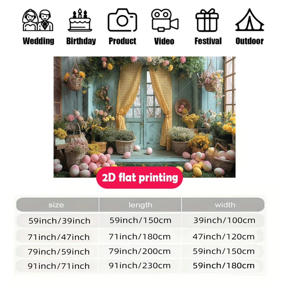 عيد الفصح الأزهار الباب راية متقلب الستائر سلال الزهور البيض الوردي عيد الفصح الجدار الديكور داخلي في الهواء الطلق لا الكهرباء #2