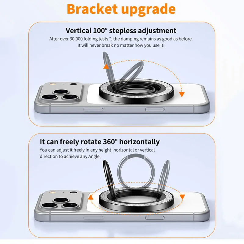 حامل هاتف بحلقة إصبع مغناطيسية جديدة من MagSafe، 360 درجة °   قبضة هاتف قابلة للدوران وقابلة للطي، دعامة معدنية عالمية، حامل سطح المكتب الأنيق