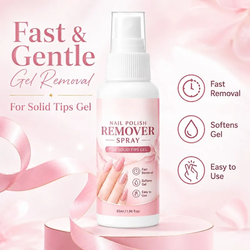 Nail Remover Spray Solid Nail Gel Dissolving Liquid Fast Soften UV Gel Polish Easy Removal for False Nail Tips Professional DIY view 2