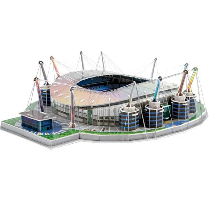 [Divertente] 130 pz/set Aguero England City of Manchester Etihad F.C. RU Football Game stadi building model toy gift original box