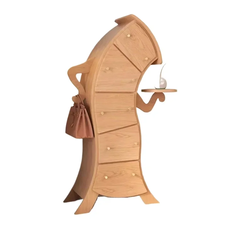 

Solid wood fork bucket cabinet bedroom living room storage drawer crooked neck locker wardrobe drawer solid wood furniture