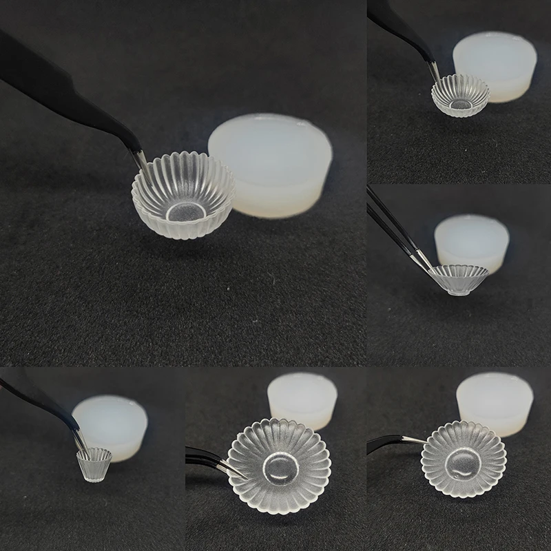 Miniatures Dish Bowl Model Mold Dollhouse Silicone Tableware Mold Mini dish/bowl mold Dolls House Kitchen Toys Accessories