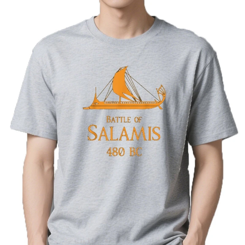 

Футболка manches courtes col rond homme, décontracté, en coton, avecembali Maritime grecque ancienne-bataille de Salamis, été