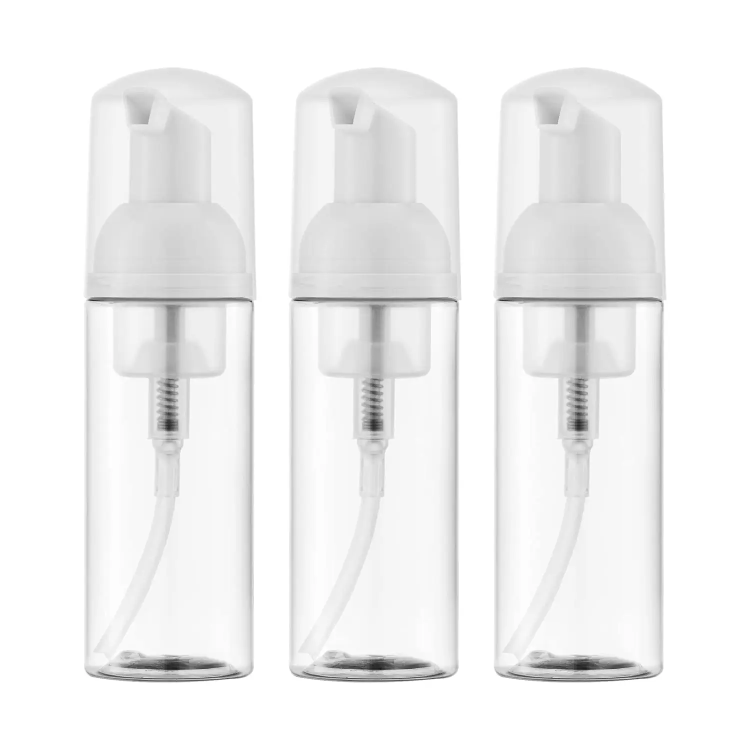 

Travel Foam Pump Bottle 2oz 3Pack Mini Foaming Hand Soap Dispenser Leak Proof Clear Plastic Container for Liquid Toiletry