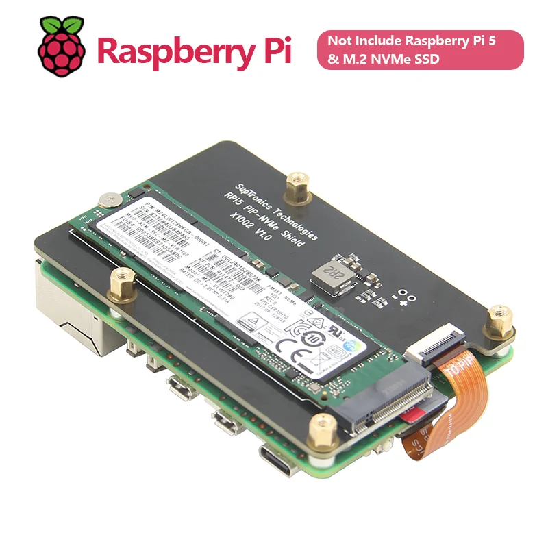 Imagem -02 - Geekworm Key Bottom para Raspberry pi X1002 Pcie M.2 Nvme Ssd 2280 m