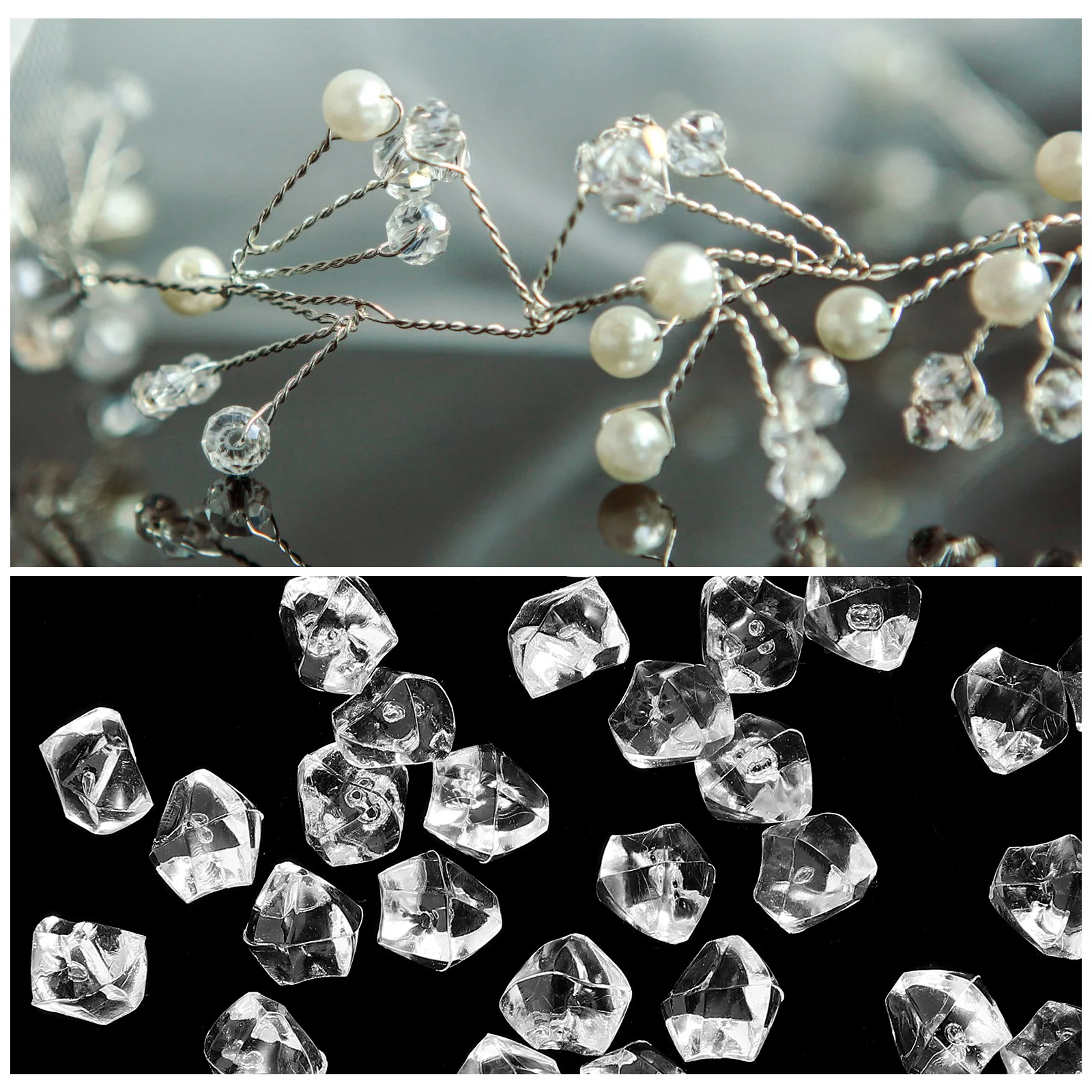 

40pcs Resin Diamonds For Crafts Fake Diamond Decor Diy Charm Embellishments Wedding Table Vase Fillers Home Decor Clear Crystals