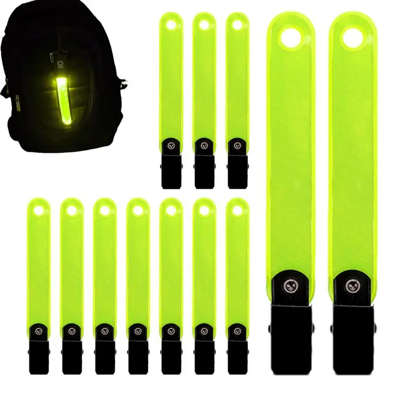 Trail Markers 12 Pcs High Visibility Tree Trail Markers With Clips Trail Marking Ribbon Reflective Hunting Reflector Tacks For