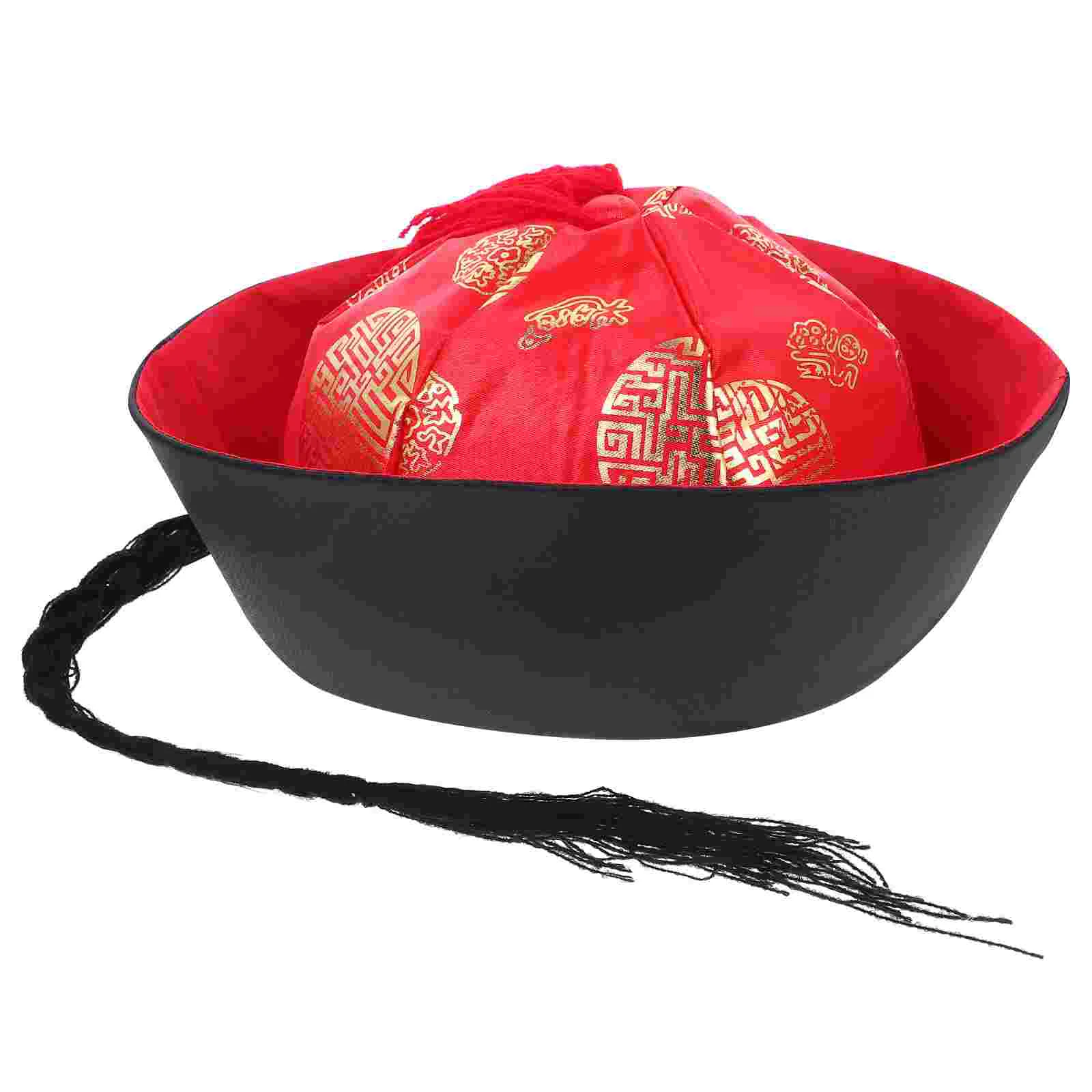 

Ancient Palace Headdress Samurai Hat Wide Brim Hats Hooey for Men Hanfu Traditional Party Chinese Style Braid Child